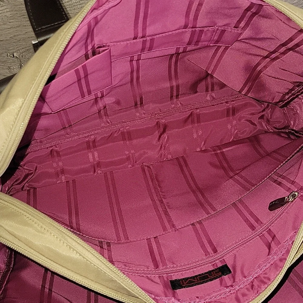 Womens Tumi Tan/Brown Nylon Leather Business Laptop Bag